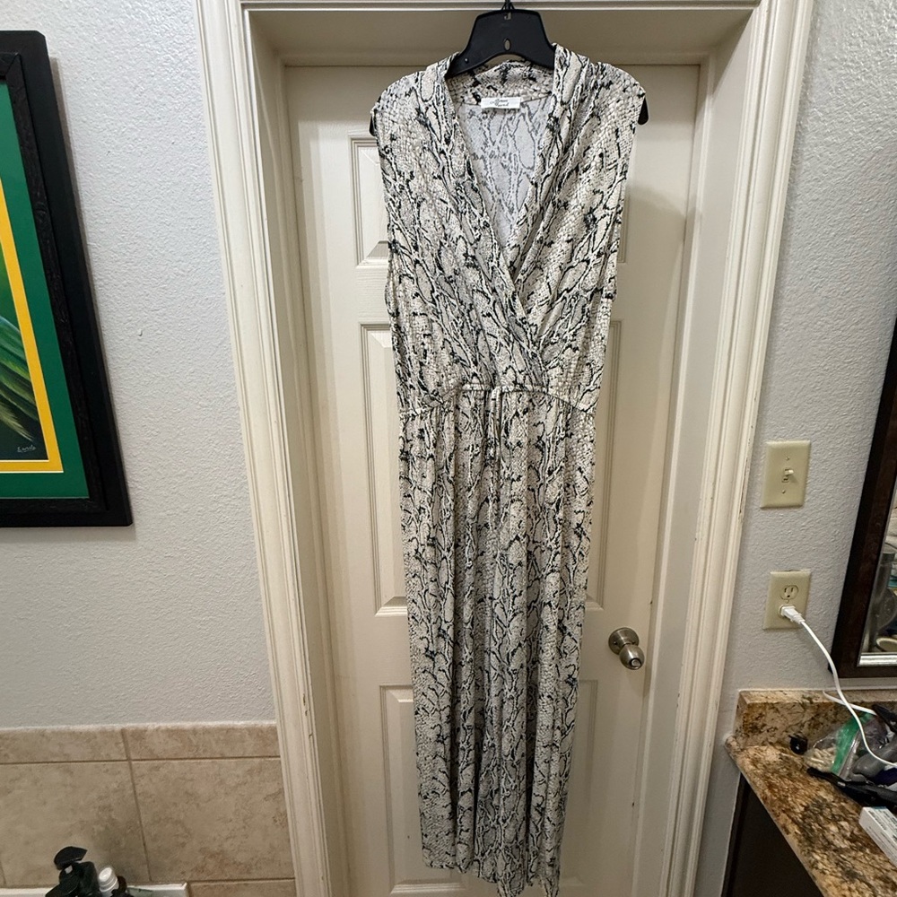 Beacon Black and White Snake Print Pantsuit